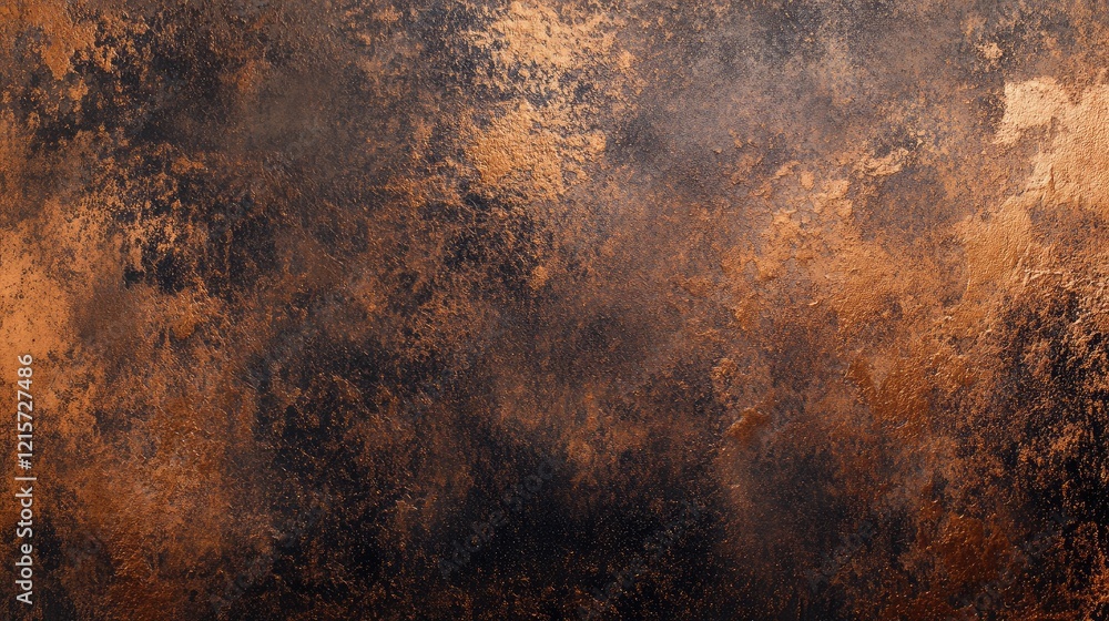 Poster copper metal texture background with grunge finish and empty space for design in dark tones ideal fo
