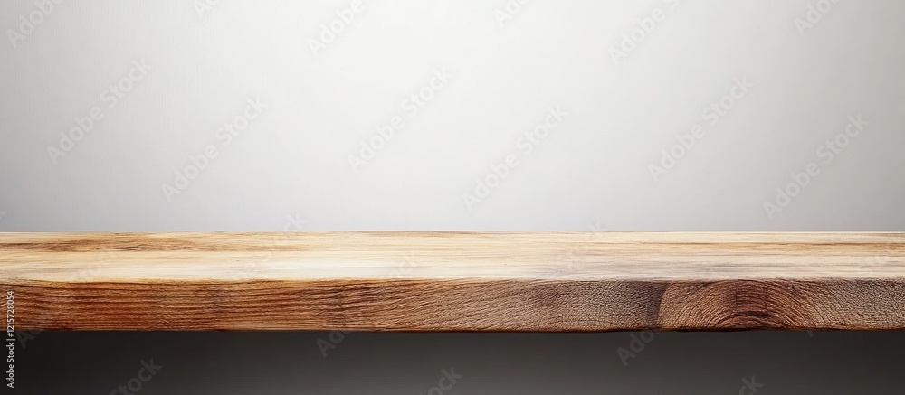 Aufkleber Natural Wood Surface in Carpentry Workshop with Soft Gray Background Ideal for Craftsmanship Text and Skills Promotion