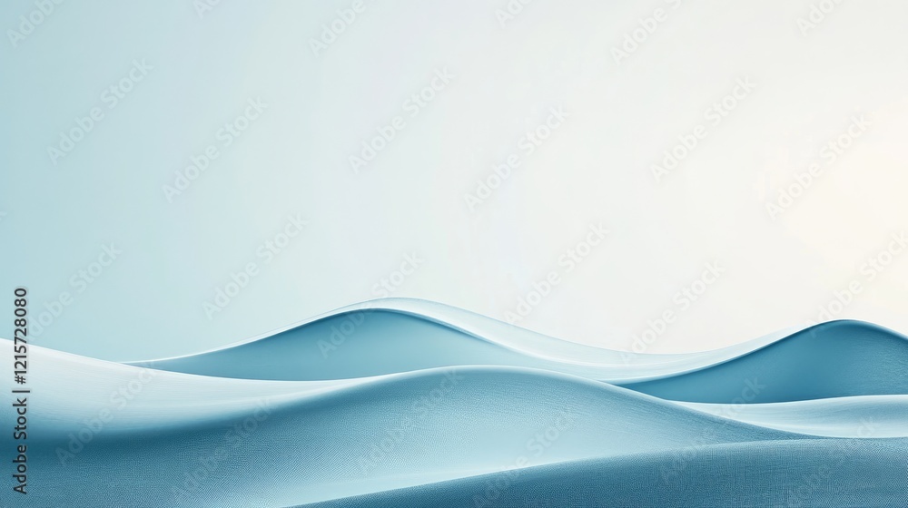Poster serene blue wave patterns with soft gradients for corporate financial reports and annual reviews in 