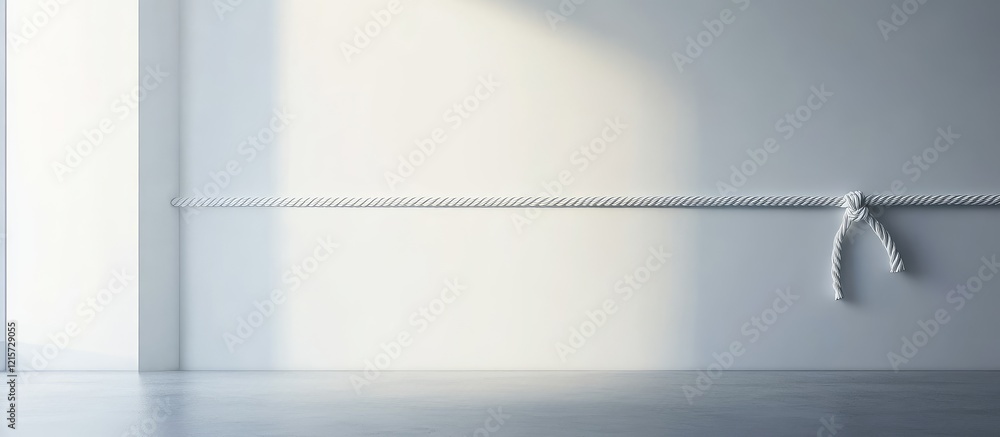 Poster modern minimalist white wall with tied knot design and soft shadows creating calm atmosphere ideal f