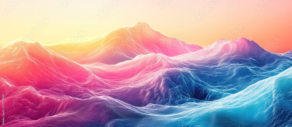 Poster vibrant abstract background with ice blue waves and colorful gradients ideal for text and graphic de