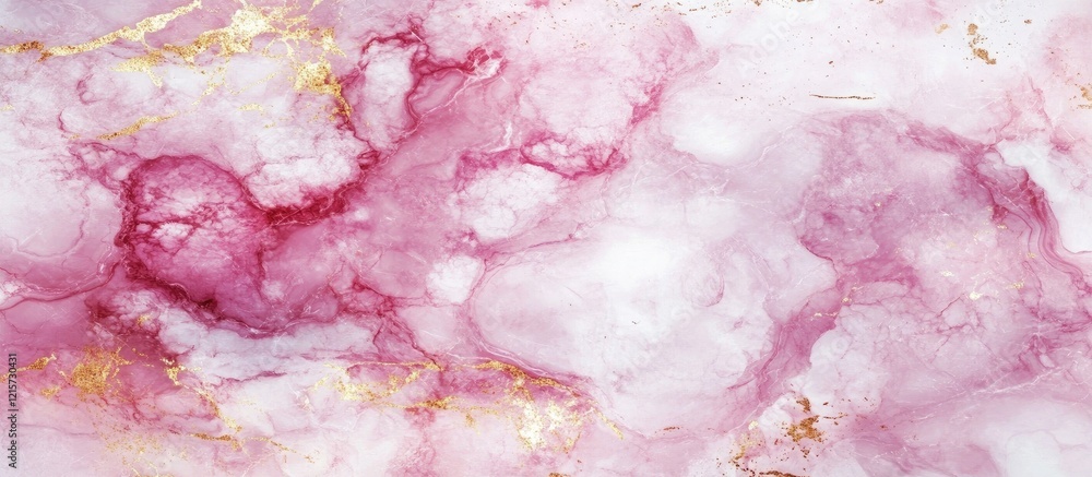 Poster elegant abstract marble texture in soft pink and fuchsia tones with golden veining for stylish inter