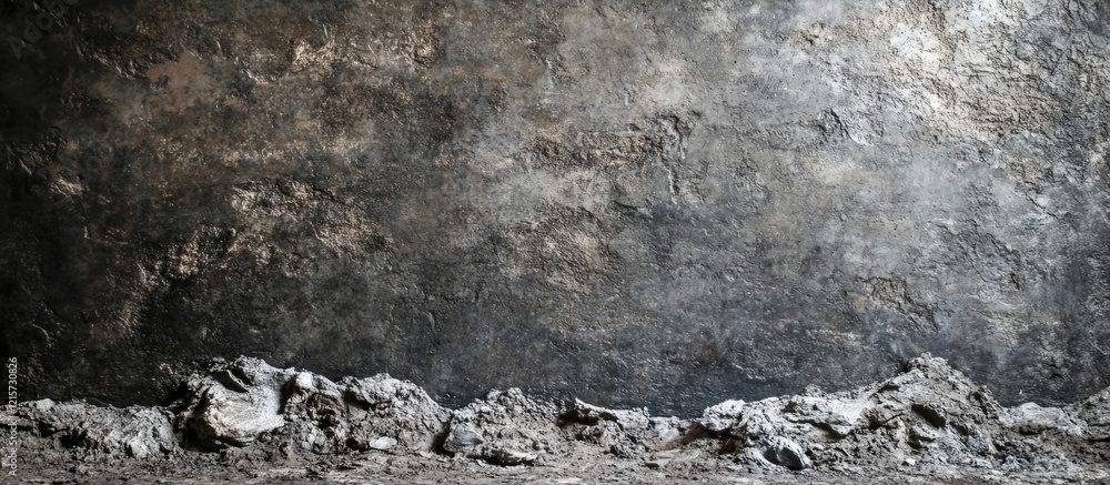 Poster rough dark concrete wall texture in a studio setting with empty space for text perfect for interior 