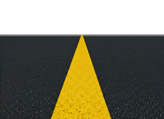 PNG asphalt concrete yellow line road defocused isolated yellow line empty road isolated white transparent backround graphic resource 300dpi