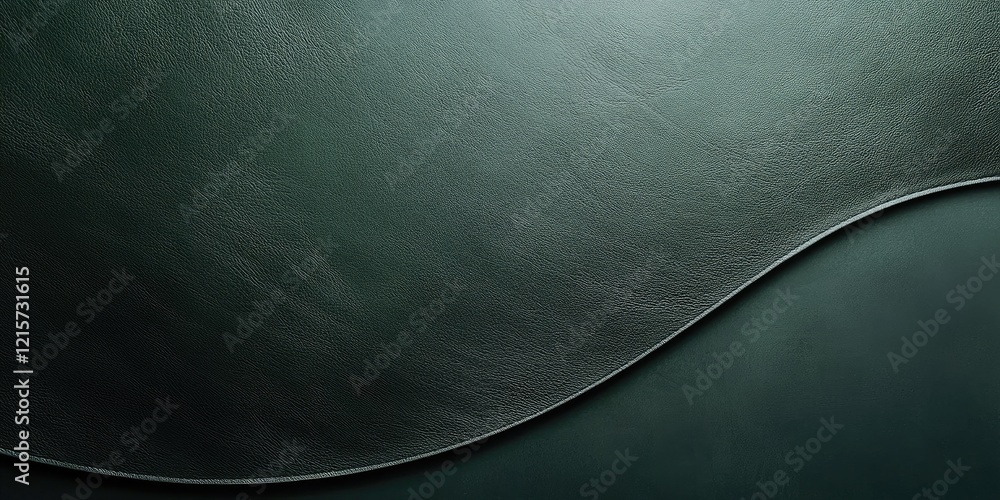 Poster elegant dark green leather texture with minimalist design showcasing smooth curved background ideal 