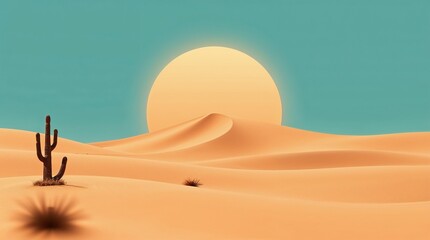 Stunning Sunset Over Sahara Desert Dunes in Morocco