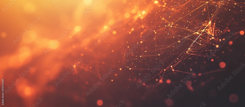 Poster abstract digital technology background with glowing particles and defocused highlights suitable for 
