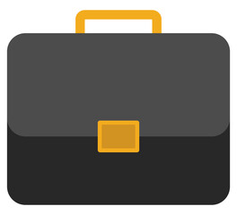 Briefcase flat vector icon isolated on white background.