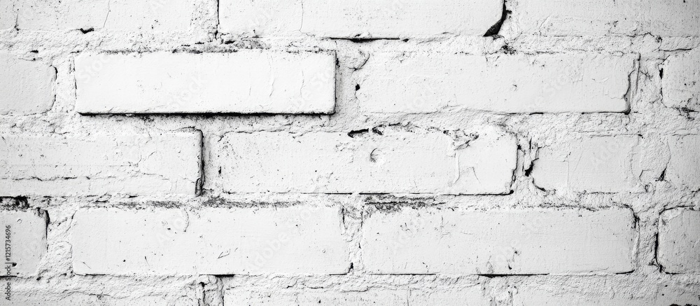 Aufkleber whitewashed white brick wall texture background with smooth surface and empty space for creative tex
