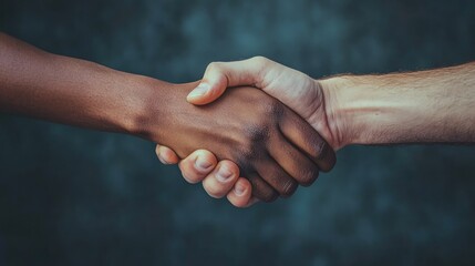 Hands shaking in collaboration with an American flag backdrop symbolizing teamwork unity and agreement with space for text or branding