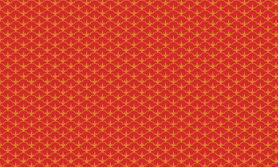 Fondo de ornamento tradicional oriental chino de flores doradas sobre fondo rojo