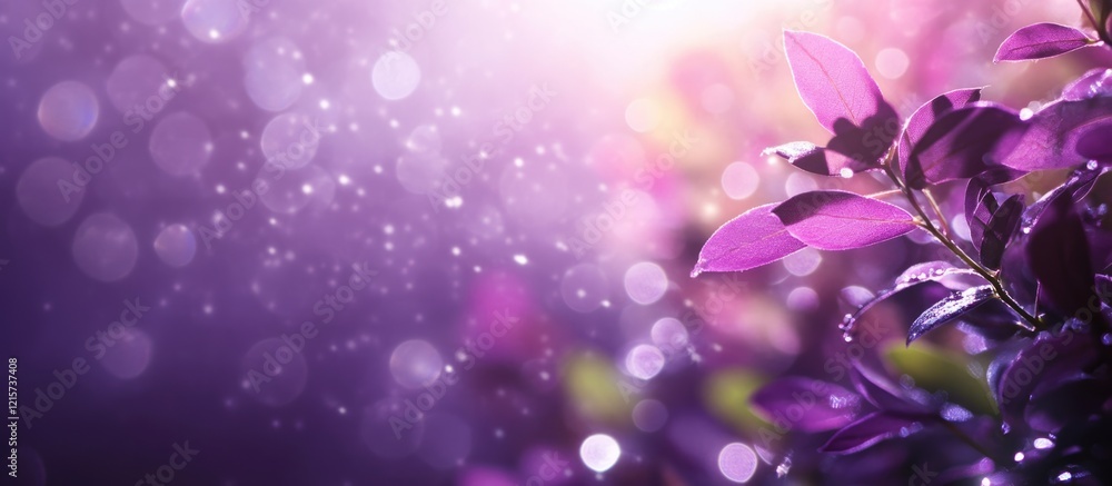 Aufkleber purple bokeh background with soft lighting for product display featuring vibrant floral accents and 