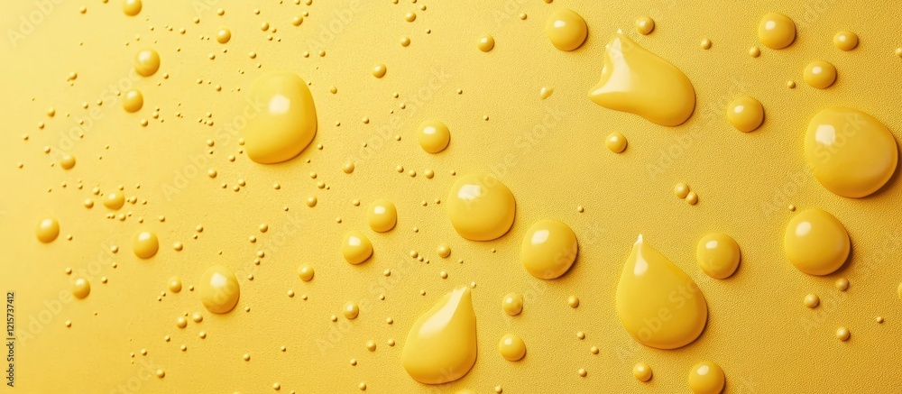 Poster yellow cement plaster texture with bubble design and empty area for branding or text overlay