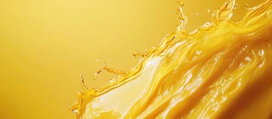 Vibrant abstract yellow background with fluid shapes and empty space for customizable text or branding elements.