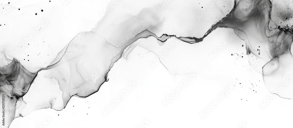 Poster elegant black ink marble texture background with fluid design and blank space for custom text or mar