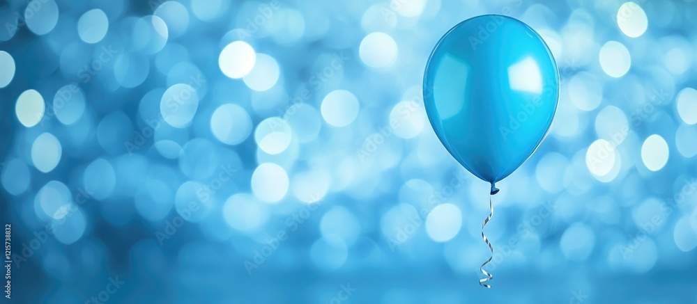 Aufkleber blue balloon on a soft bokeh background with ample empty space for creative text placement celebrati