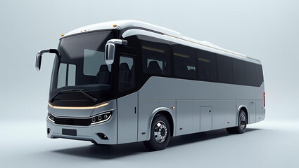 Bus Coach Mockup for Transportation Vehicle with Modern Design in Commercial Passenger Travel Context