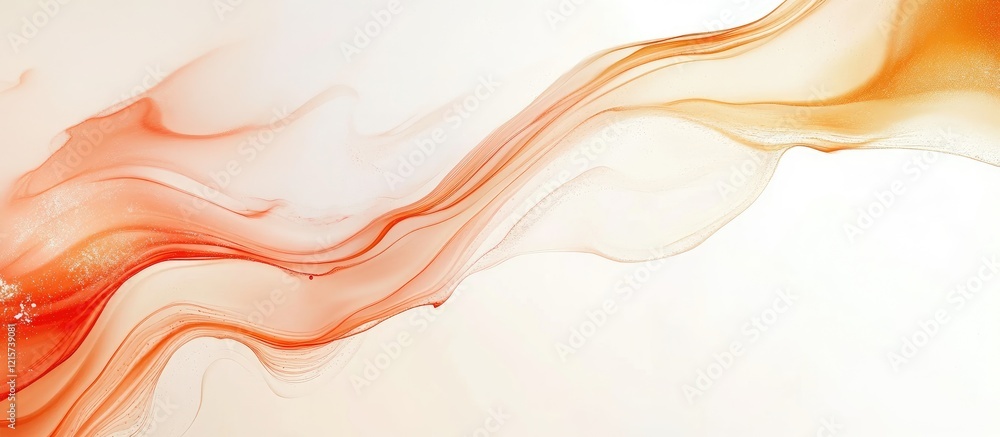 Poster elegant abstract fluid wave background in warm tones of orange and red with smooth textures suitable