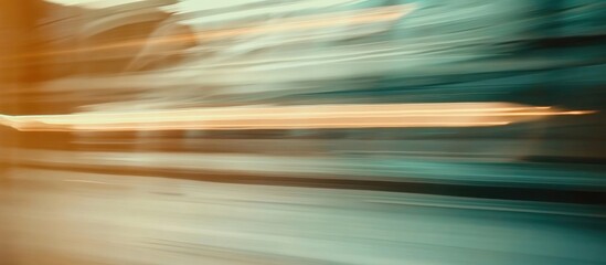 Urban motion blur depicting speed and movement with empty space for text or branding in a modern city setting.