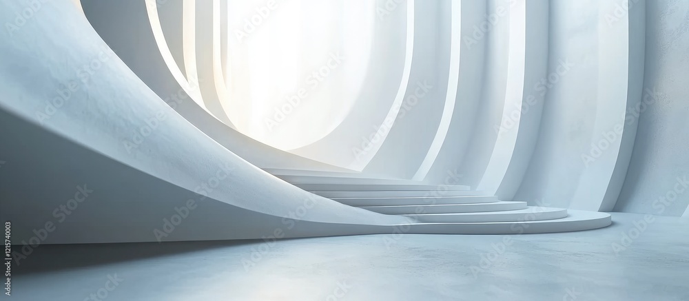 Poster elegant abstract white motion background with soft curves and copy space for text or creative design