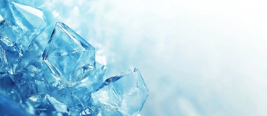 Abstract Ice Crystal Background in Light Blue with Soft Gradients and Ample Space for Custom Text or Graphics