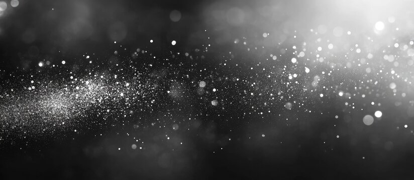 Black and silver bokeh abstract background with glimmering lights and space for text or graphics showcasing elegance and modern design