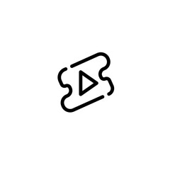 Media video widget symbol icon, sign and symbol icon. Minimalist vector line art, mobile apps icon