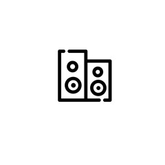 Speaker widget symbol icon, sign and symbol icon. Minimalist vector line art, mobile apps icon