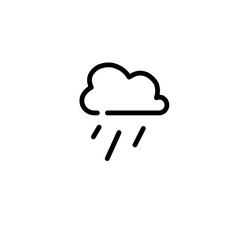 Rainy weather widget symbol icon, sign and symbol icon. Minimalist vector line art, mobile apps icon