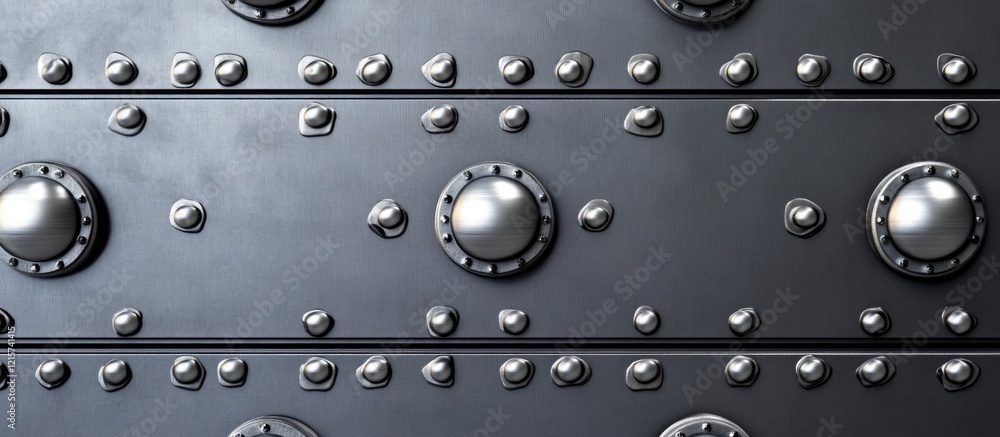 Aufkleber textured surface of 7075 aluminum aerospace material with rivets ideal for industry backgrounds and 
