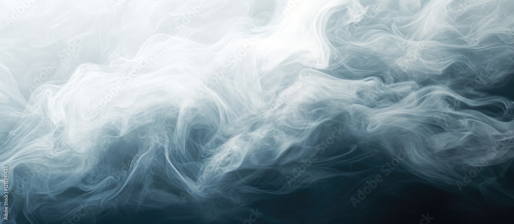 Poster ethereal smoke abstract background with soft swirls and space for text placement