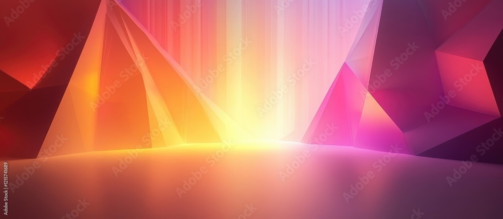 Poster vibrant low poly neon gradient background with soft light for text placement and visual appeal