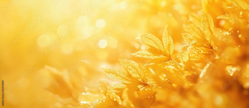 Poster bright yellow maple leaves abstract background with soft focus ideal for autumn themes and text over
