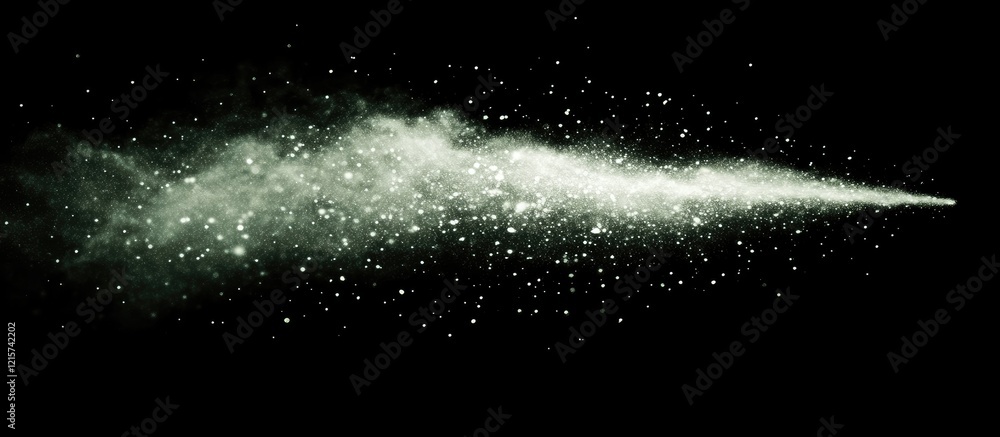 Poster light dust particles on black background creating a dreamy atmosphere with copyspace for text and cr