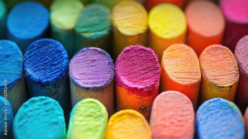 Poster vibrant close up of artistic markers in assorted colors ideal for creative projects with empty space