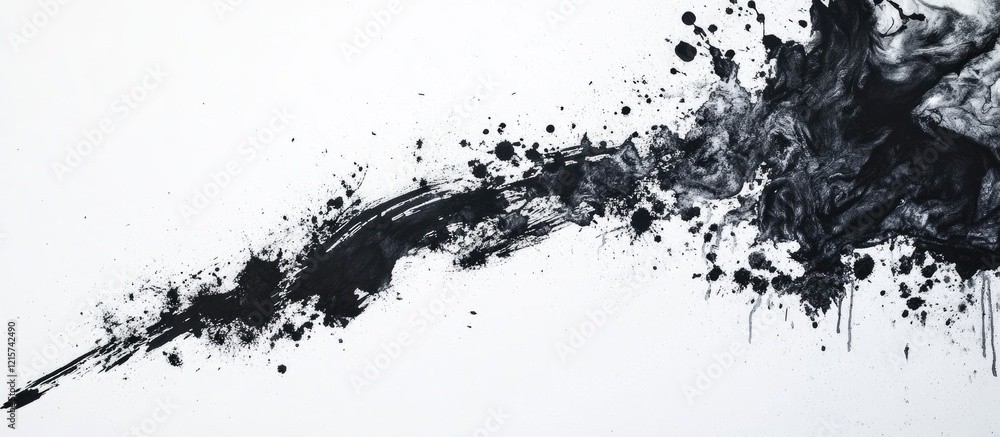 Poster abstract ink artwork redefining creative limits featuring splashes and ink blots with ample copy spa