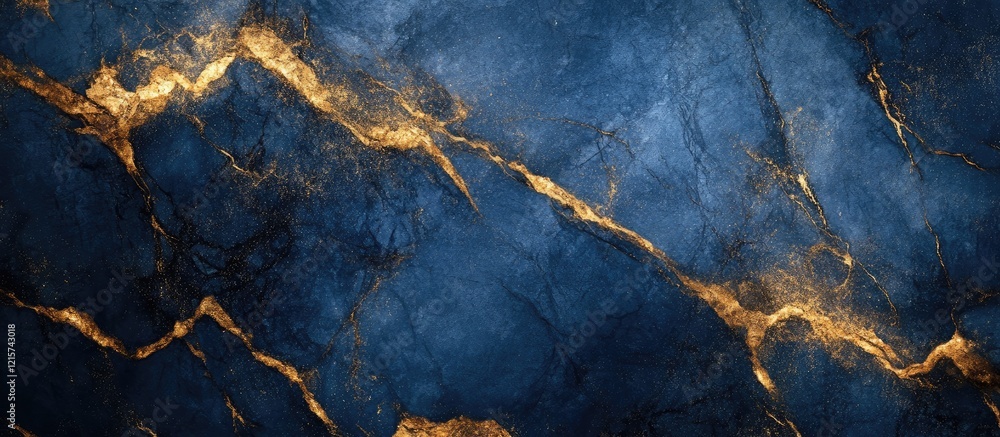 Poster luxury blue and gold marble texture background with elegant fluid design and ample space for custom 