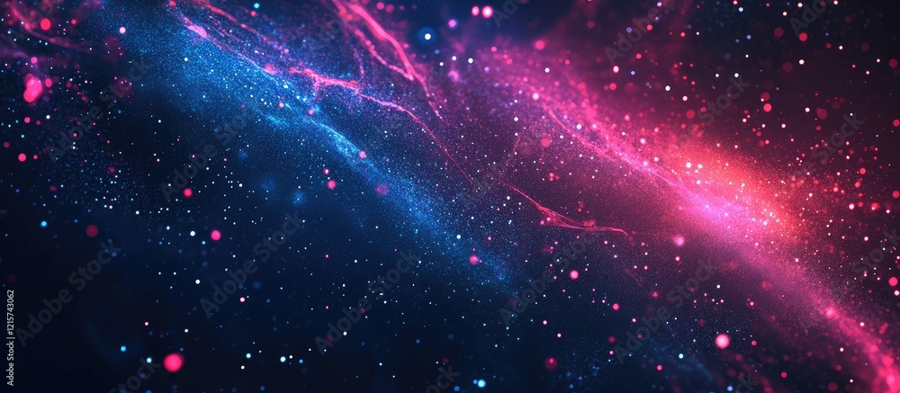 Poster vibrant neon background in retro style with cosmic elements ideal for text placement and creative pr