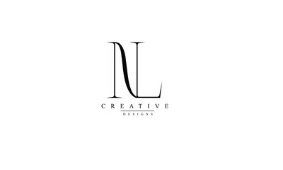  Alphabet letters Initials Monogram logo NL LN N L