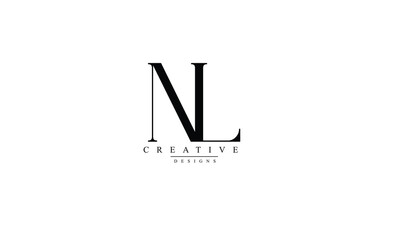  Alphabet letters Initials Monogram logo NL LN N L