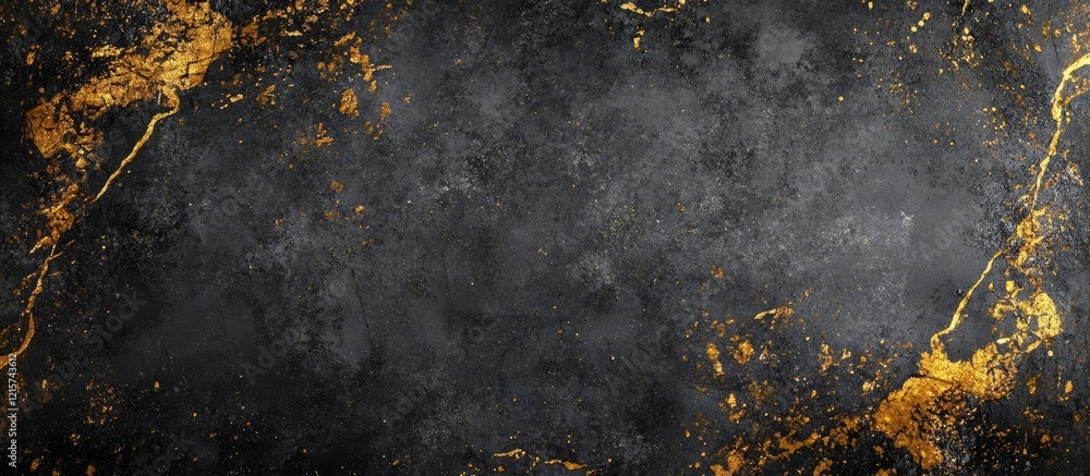 Poster elegant abstract marble texture featuring gray and gold tones with ample copyspace for creative text