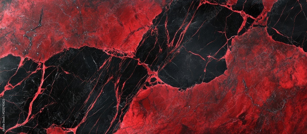 Poster red and black marbled texture background with smooth finish and ample copyspace for creative text pl