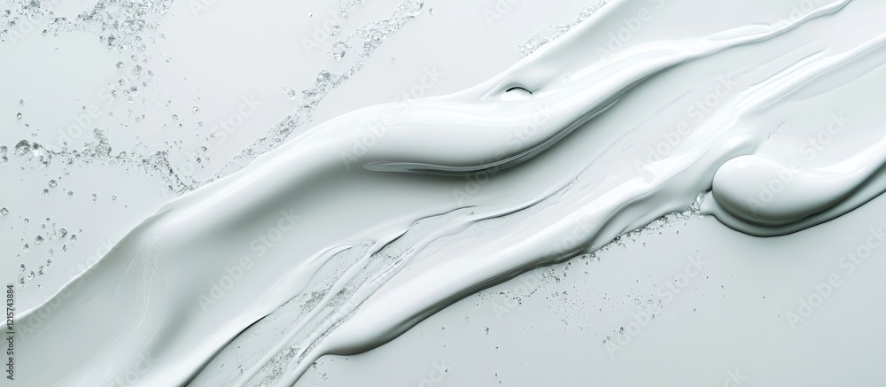 Poster abstract smooth liquid texture on glazed ceramic surface with copy space for text in soft neutral to