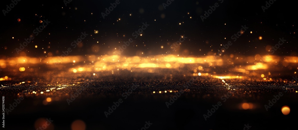 Poster abstract night scene with vintage bokeh lights and empty space for text in warm tones for creative b