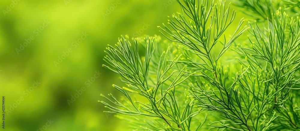 Poster cedar tree close up of juniperus virginiana needles with blurred evergreen forest background and spa
