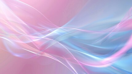 Fototapeta premium Soft pastel waves in pink and blue create a calming and abstract background.