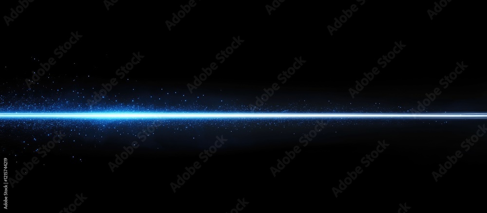 Poster glowing blue lines on black background with generous copyspace for text or design elements