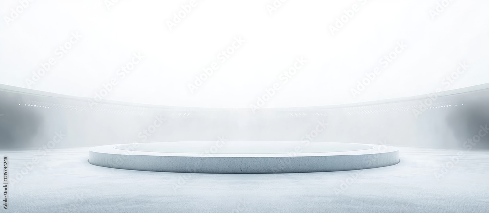 Poster abstract minimalist outdoor sports arena with empty copy space for text and hazy background suitable
