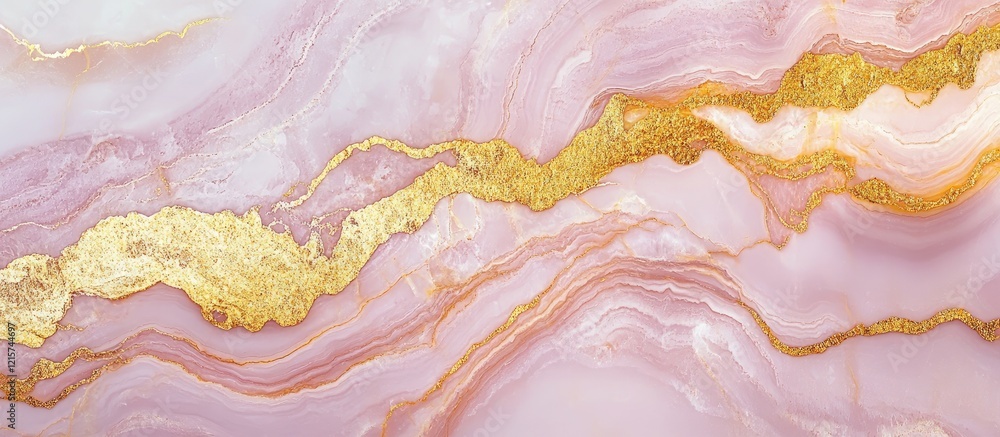 Poster elegant abstract marble texture in soft pink and gold with spacious copy area for personalized text 