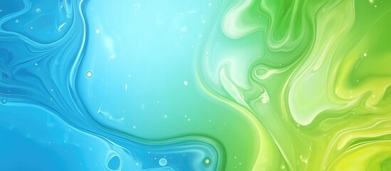 Vibrant Abstract Marbling Design in Blue and Green with Ample Copyspace for Text or Advertisements